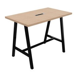 Table haute Energy électrifiée L 140 x P 80 x H 107 cm pied métal noir