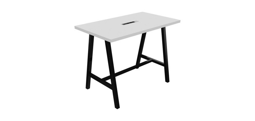 Table haute Energy électrifiée L 140 x P 80 x H 107 cm pied métal noir