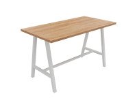Table haute Synergy L 180 x P 90 x H 107 cm pied métal blanc