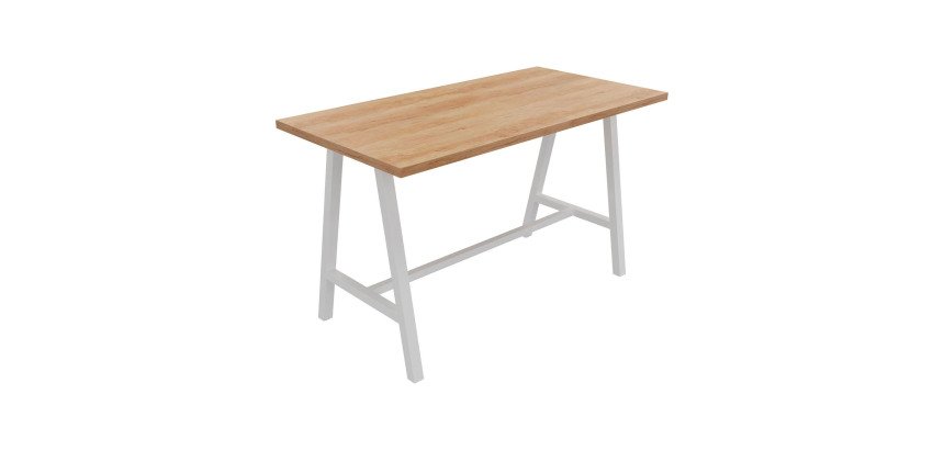 Table haute Energy L 180 x P 90 x H 107 cm pied métal blanc
