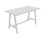 Hoge tafel Synergy L 180 x D 90 x H 107 cm wit metalen onderstel