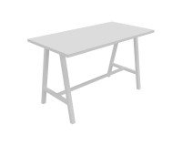 Hoge tafel Synergy L 180 x D 90 x H 107 cm wit metalen onderstel