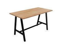 Table haute Synergy L 180 x P 90 x H 107 cm pied métal noir