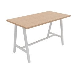 Table haute Energy L 180 x P 90 x H 107 cm pied métal blanc