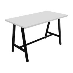 Table haute Synergy L 180 x P 90 x H 107 cm pied métal noir