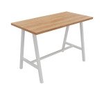 Table haute Energy L 160 x P 80 x H 107 cm pied métal blanc