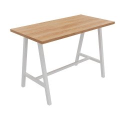 Table haute Energy L 160 x P 80 x H 107 cm pied métal blanc