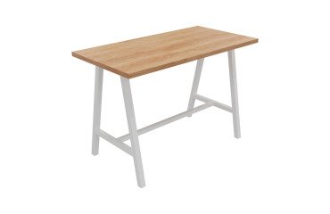 Table haute Synergy L 160 x P 80 x H 107 cm pied métal blanc
