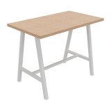 Tisch hoch Synergy L 140 x T 80 x H 107 cm, weißes Metallgestell