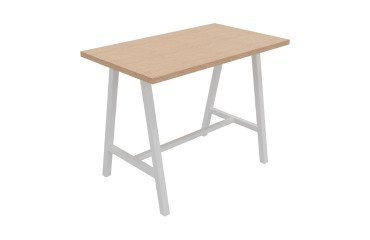 Hoge tafel Synergy L 140 x D 80 x H 107 cm metalen voet wit