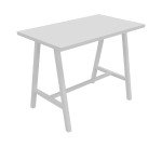 Hoge tafel Synergy L 140 x D 80 x H 107 cm metalen voet wit