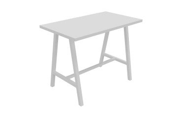 Table haute Synergy L 140 x P 80 x H 107 cm pied métal blanc