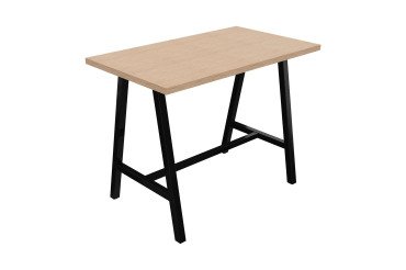 Hoge tafel Synergy L 140 x D 80 x H 107 cm zwarte metalen poot