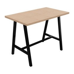Table haute Energy L 140 x P 80 x H 107 cm pied métal noir