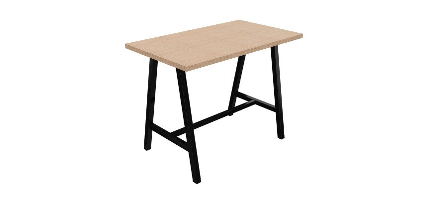 Table haute Energy L 140 x P 80 x H 107 cm pied métal noir