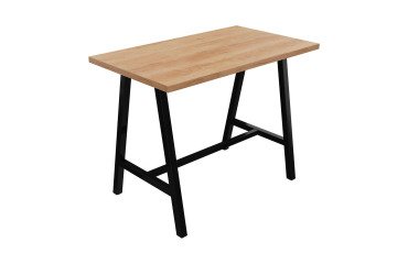 Table haute Synergy L 140 x P 80 x H 107 cm pied métal noir