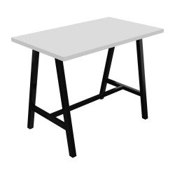 Table haute Synergy L 140 x P 80 x H 107 cm pied métal noir