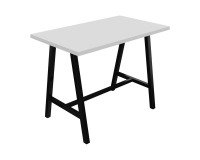 Table haute Synergy L 140 x P 80 x H 107 cm pied métal noir