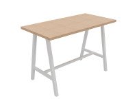 Table haute Synergy L 160 x P 80 x H 107 cm pied métal blanc