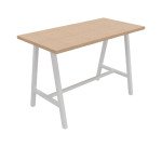 Table haute Energy L 160 x P 80 x H 107 cm pied métal blanc
