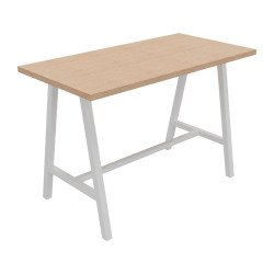 Table haute Energy L 160 x P 80 x H 107 cm pied métal blanc