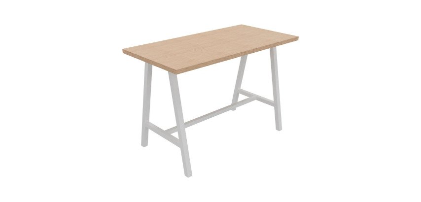 Table haute Energy L 160 x P 80 x H 107 cm pied métal blanc