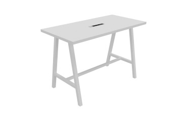 High electrical Synergy table L 160 x W 80 x H 107 cm white metal base