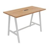 Tisch High Synergy elektrifiziert L 160 x B 80 x H 107 cm Metallfuß weiß