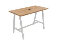 High electrical Synergy table L 160 x W 80 x H 107 cm white metal base
