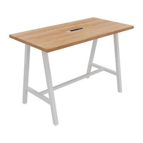 Tisch High Synergy elektrifiziert L 160 x B 80 x H 107 cm Metallfuß weiß