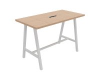 High electrical Synergy table L 160 x W 80 x H 107 cm white metal base
