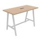<table><tr><td>High electrical Synergy table L 160 x W 80 x H 107 cm white metal base</td></tr></table>