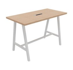 Tisch High Synergy elektrifiziert L 160 x B 80 x H 107 cm Metallfuß weiß