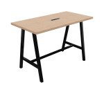 Table haute Synergy électrifiée L 160 x P 80 x H 107 cm pied métal noir
