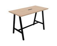 Table haute Synergy électrifiée L 160 x P 80 x H 107 cm pied métal noir
