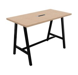 Tisch Synergy, 160 cm Länge x 80 cm Breite x 107 cm Höhe, elektrifiziert, schwarzes Metallbein