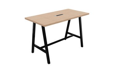 Tisch Synergy, 160 cm Länge x 80 cm Breite x 107 cm Höhe, elektrifiziert, schwarzes Metallbein