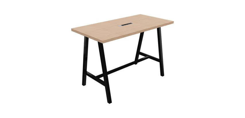 Table haute Energy électrifiée L 160 x P 80 x H 107 cm pied métal noir