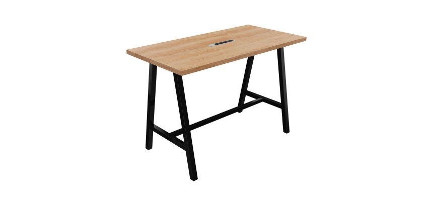 High electrified Synergy table L 160 x W 80 x H 107 cm black metal base