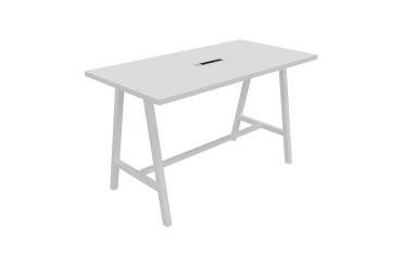 Table haute Synergy H 107 cm avec bloc électrique encastré 3 prises AC + 1 USB-A +1 USB-C