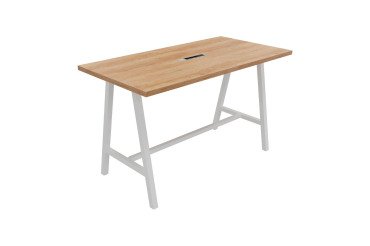 High electrified Synergy table L 180 x W 90 x H 107 cm white metal base