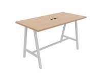 High electrified Synergy table L 180 x W 90 x H 107 cm white metal base