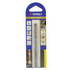 Betonboor Ø 6 mm L 100 mm Tivoly Technic met cilindrische schacht 3 platte kanten