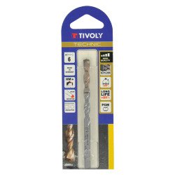 Foret béton Ø 6 mm L 100 mm Tivoly Technic queue cylindrique 3 méplats
