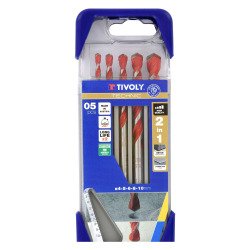 Coffret de 5 forets 2en1 béton-carrelage Tivoly Technic Ø 4 à 10 mm