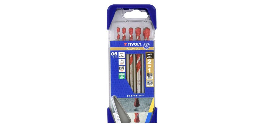 Tivoly Technic 2-in-1 Concrete-Tile Drill Bit Set Ø 4 to 10 mm