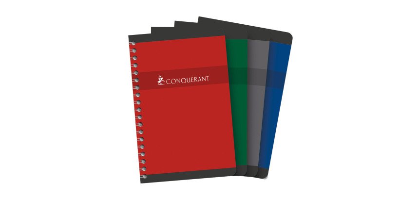 Carnet spirale Conquérant 11 x 17 cm petits carreaux 100 pages