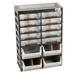 Casier à vis à 14 tiroirs VarioPlus Basic 21 Allit H 43,5 x L 30,5 x P 17 cm