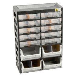 Casier à vis à 14 tiroirs VarioPlus Basic 21 Allit H 43,5 x L 30,5 x P 17 cm