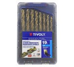 Forets métaux HSS-E5 Cobalt 5 % Tivoly Technic Ø 1 à 10 mm - Coffret de 19 pièces